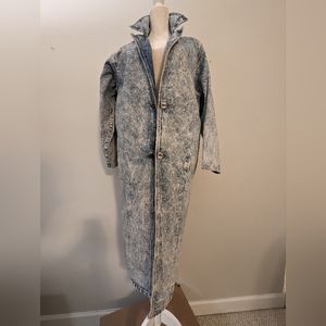 Vintage 80s Acid Wash Jean Trench